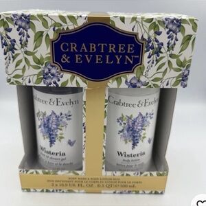 NEW Crabtree & Evelyn WISTERIA Body Lotion 16.9oz & bath & shower gel 16.9oz